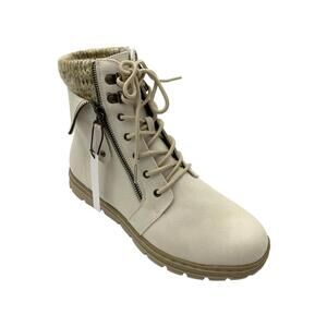 Cliffs Women's Kaylee Zip/Lace-Up Ankle Hiking Boots Winter White - Medium
